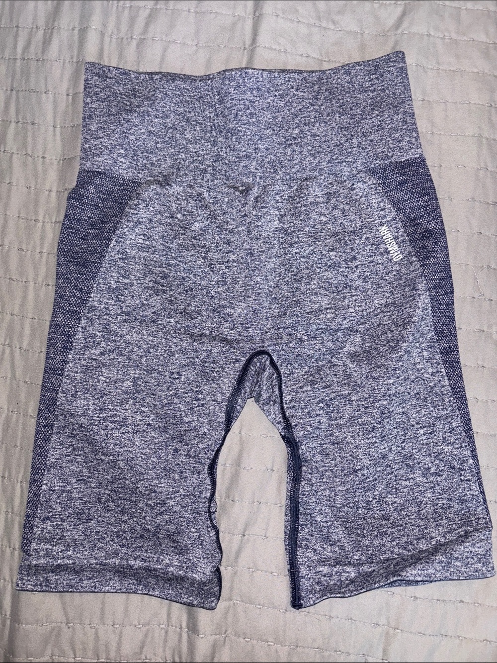 Heathered Blue Gray Seamless Bike Shorts